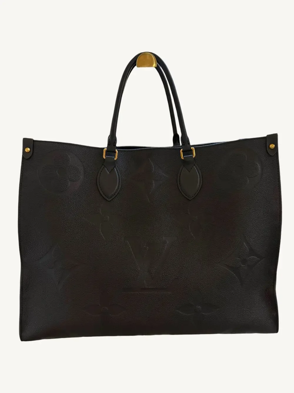 Louis Vuitton OnTheGo GM Black Monogram Empreinte Leather Tote Bag Like New